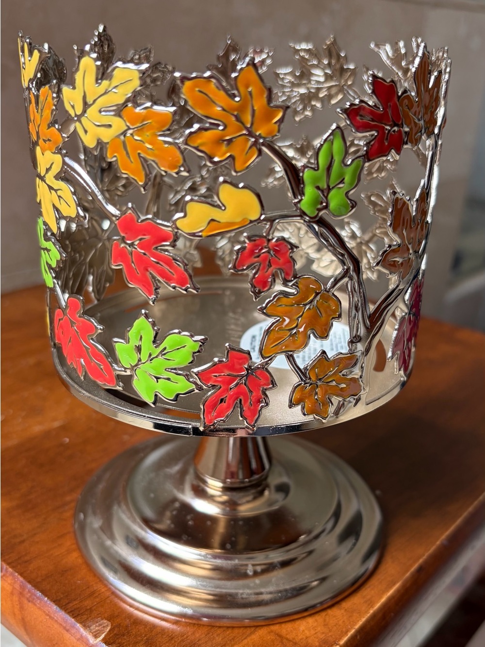 Bath & Bodyworks Decorative Fall Leaf 3 wick Candle Holder